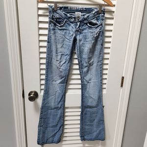 Hydraulic Bootcut Long Low Rise  Distressed Jeans size 1/2